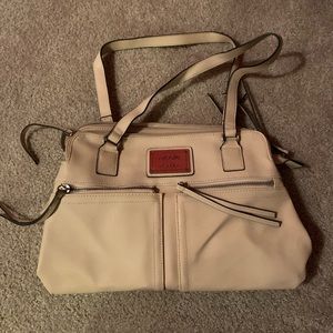 Beige midsized bag! Multiple pockets and zippers. Nicole by Nicole Miller bag.